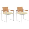 Chaises de jardin avec coussins lot de 2 Teck solide et acier 