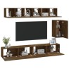 Ensemble de meubles TV 6 pcs Chêne fumé Bois d'ingénierie 