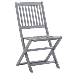 Chaises pliables d'extérieur lot de 8 et coussins Bois d'acacia 