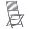 Chaises pliables d'extérieur lot de 8 et coussins Bois d'acacia 