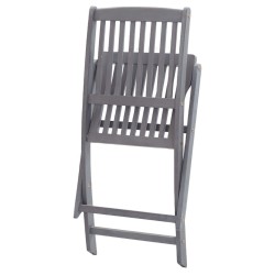 Chaises pliables d'extérieur lot de 8 et coussins Bois d'acacia 