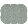 Napperons 6 pcs Vert olive Plain 38 cm Rond Jute 