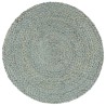 Napperons 6 pcs Vert olive Plain 38 cm Rond Jute 