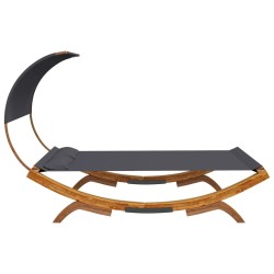Lit repos et auvent 165x203x126 cm Bois courbé Anthracite 