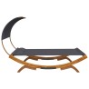 Lit repos et auvent 165x203x126 cm Bois courbé Anthracite 