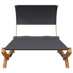 Lit repos et auvent 165x203x126 cm Bois courbé Anthracite 