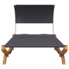 Lit repos et auvent 165x203x126 cm Bois courbé Anthracite 