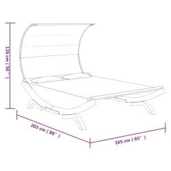 Lit repos et auvent 165x203x126 cm Bois courbé Anthracite 