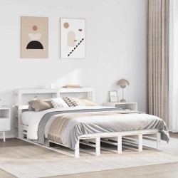 Cadre de lit sans matelas blanc 160x200 cm bois de pin massif 