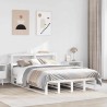 Cadre de lit sans matelas blanc 160x200 cm bois de pin massif 