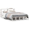 Cadre de lit sans matelas blanc 160x200 cm bois de pin massif 