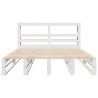 Cadre de lit sans matelas blanc 160x200 cm bois de pin massif 