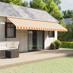 Tissu de remplacement de cantonnière d’auvent jaune orange 6 m 