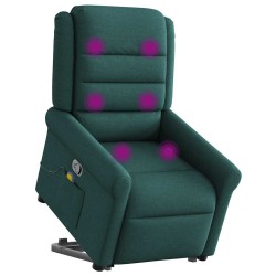 Fauteuil inclinable de massage Vert foncé Tissu 