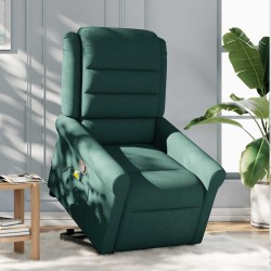 Fauteuil inclinable de massage Vert foncé Tissu 