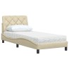 Lit avec matelas crème 90x190 cm tissu 