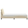 Lit avec matelas crème 90x190 cm tissu 