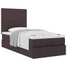 Cadre de lit ottoman avec matelas marron foncé 90x190 cm tissu 