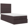 Cadre de lit ottoman avec matelas marron foncé 90x190 cm tissu 