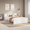 Lit bibliothèque sans matelas blanc 120x200 cm bois pin massif 