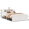 Lit bibliothèque sans matelas blanc 120x200 cm bois pin massif 