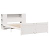 Lit bibliothèque sans matelas blanc 120x200 cm bois pin massif 
