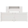 Lit bibliothèque sans matelas blanc 120x200 cm bois pin massif 