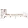 Lit bibliothèque sans matelas blanc 120x200 cm bois pin massif 