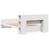Lit bibliothèque sans matelas blanc 120x200 cm bois pin massif 