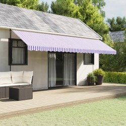Tissu de remplacement de cantonnière d’auvent rayure bleu blanc 
