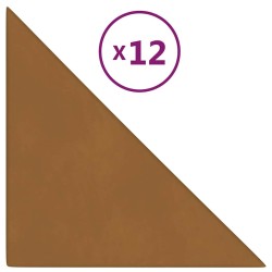 Panneaux muraux 12 pcs Marron 30x30 cm Velours 0,54 m² 
