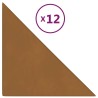 Panneaux muraux 12 pcs Marron 30x30 cm Velours 0,54 m² 