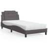 Lit avec matelas gris 90x190 cm similicuir 