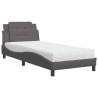 Lit avec matelas gris 90x190 cm similicuir 