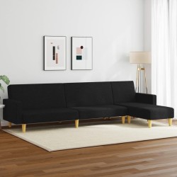Ensemble de canapés 2 pcs noir tissu 