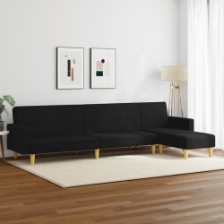 Ensemble de canapés 2 pcs noir tissu 