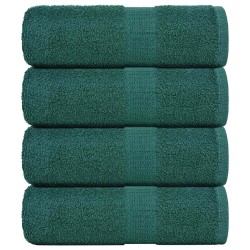 Serviettes de visage 4 pcs vert 30x30 cm 360 g/m² 100% coton 