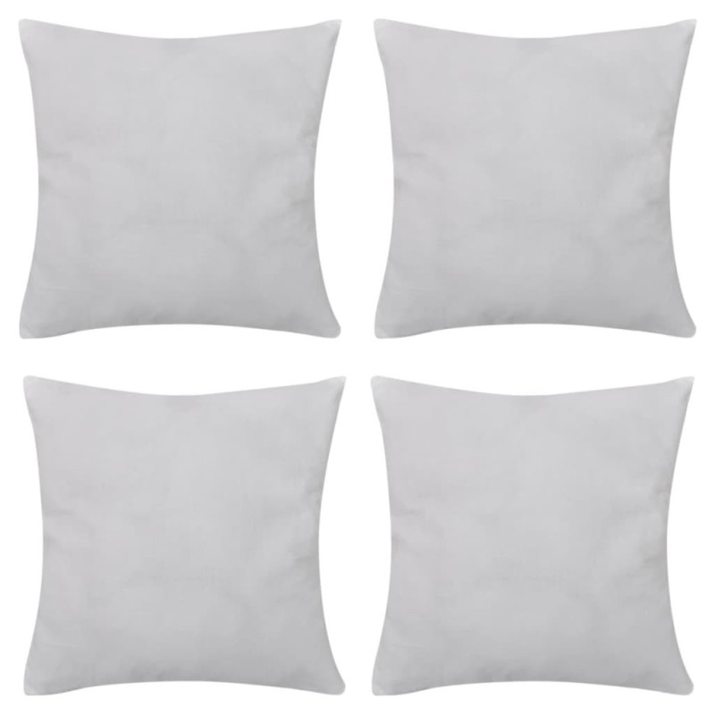 Housses de coussin 4 pcs Coton Blanc 50x50 cm Housses de coussin 4 pcs Coton Blanc 50x50 cm