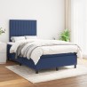 Sommier à lattes de lit avec matelas bleu 120x190 cm tissu 