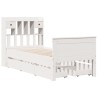 Lit bibliothèque sans matelas blanc 100x200 cm bois pin massif 