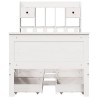 Lit bibliothèque sans matelas blanc 100x200 cm bois pin massif 