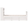 Lit bibliothèque sans matelas blanc 100x200 cm bois pin massif 