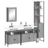 Ensemble de meubles de salle de bain 4 pcs Sonoma gris 