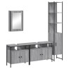 Ensemble de meubles de salle de bain 4 pcs Sonoma gris 