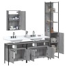 Ensemble de meubles de salle de bain 4 pcs Sonoma gris 