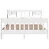Cadre de lit sans matelas blanc 180x200 cm bois massif de pin 