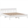 Cadre de lit sans matelas blanc 180x200 cm bois massif de pin 