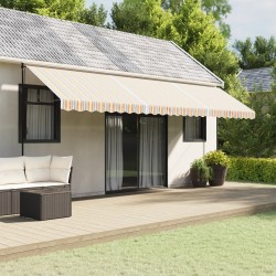 Tissu de remplacement de cantonnière d’auvent multicolore 6 m 
