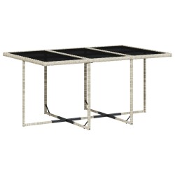 Ensemble à manger de jardin et coussins 7 pcs gris clair rotin 