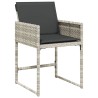 Ensemble à manger de jardin et coussins 7 pcs gris clair rotin 